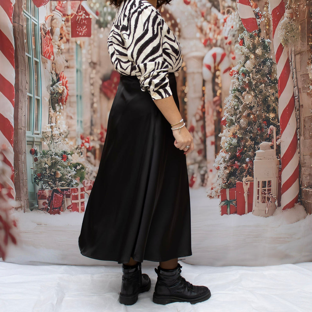 Jupe longue satinée