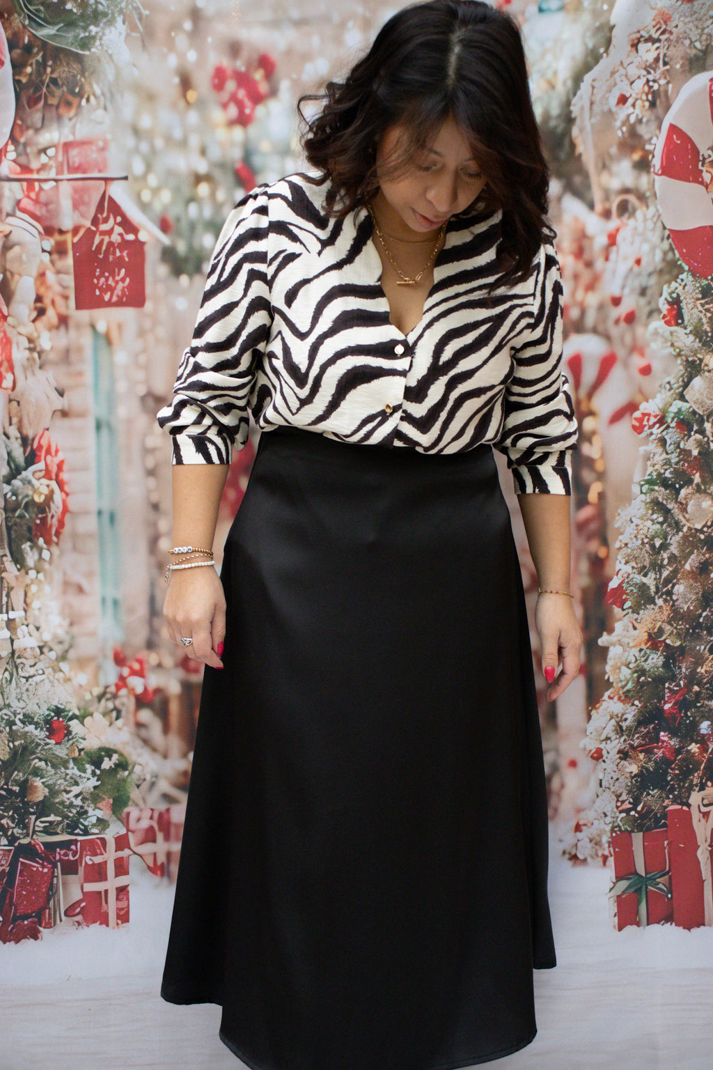 Jupe longue satinée